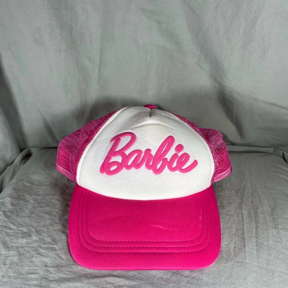 Barbie Trucker Hat Pink White Foam Mesh‎ Snapback Cap